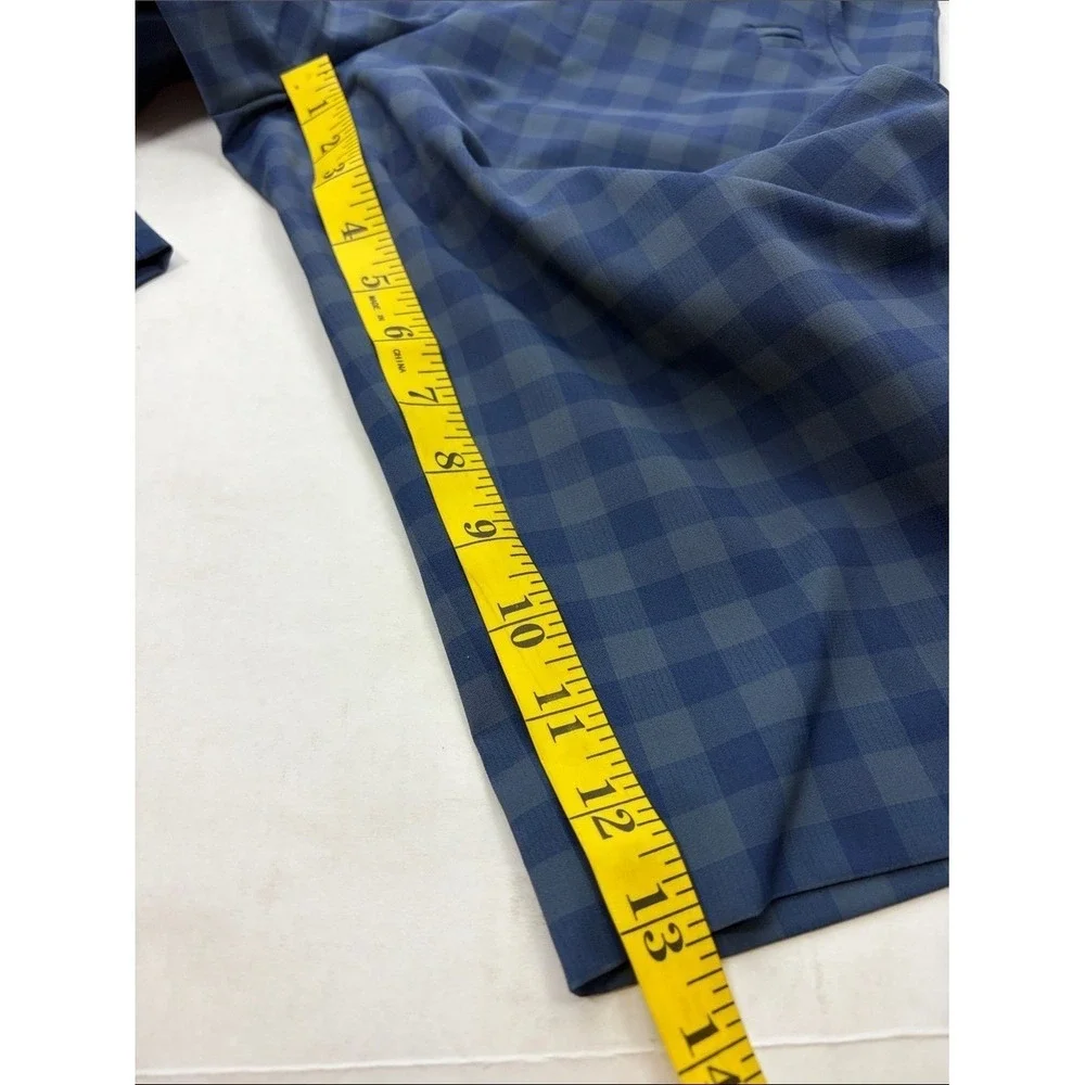 Nike Golf Tour Performance Dri-FIT Blue Check Plaid Golf Bermuda Shorts Womens 0